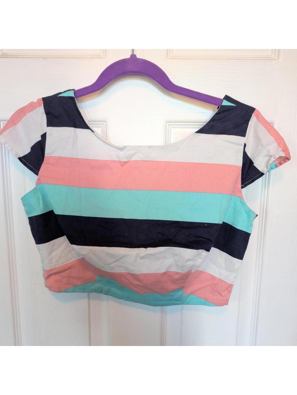 Collectif Women's Pink and Multi Crop-top